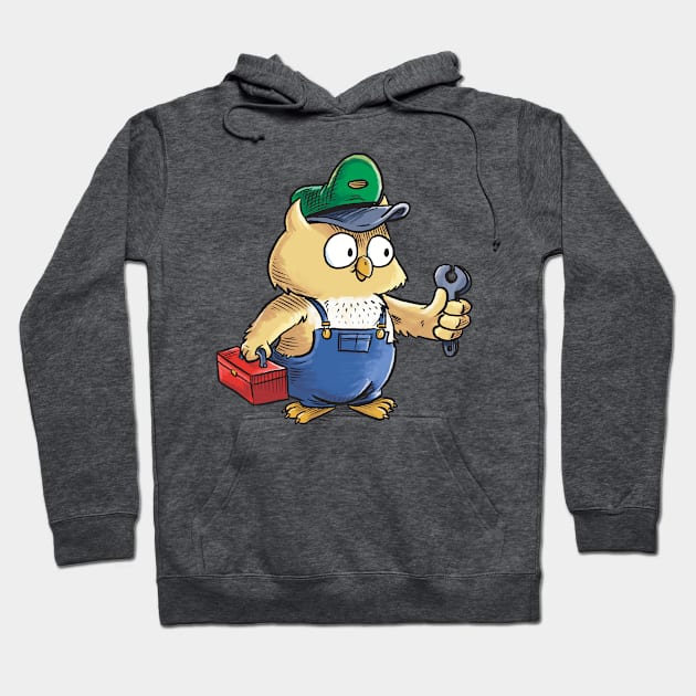 Plumber Owl Hoodie by RobPetersArt